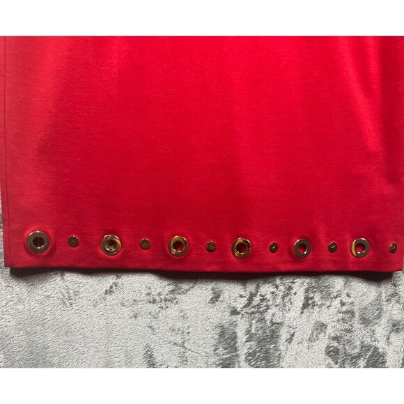 Michael Kors Dress Women's Size 10 Red Golden Circles Preppy Long Sleeve - Picture 4 of 10